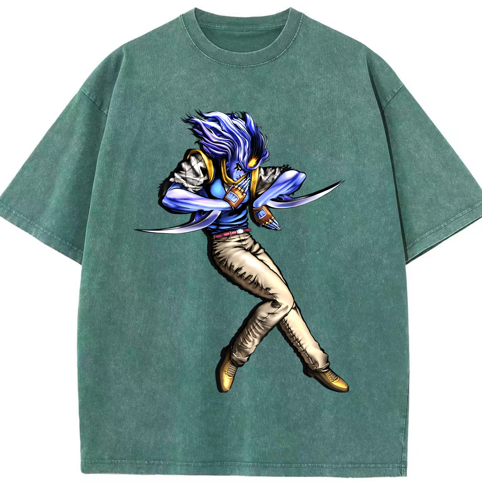 （画像用） ジョジョの奇妙な冒険 JoJo's Bizarre Adventure 綿100% ヴィンテージ風 半袖Tシャツ（フロントプリント）